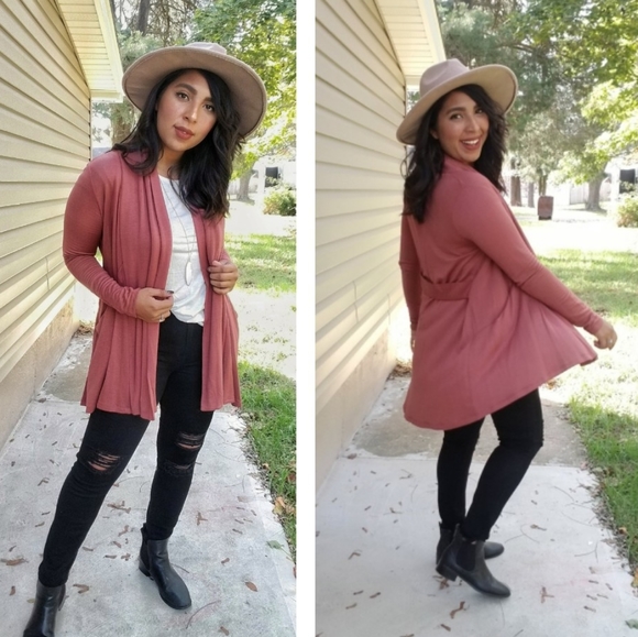 Sweaters - 𝙇𝘼𝙎𝙏 𝙊𝙉𝙀 | ULTRAMODERN OPEN CARDIGAN MAUVE